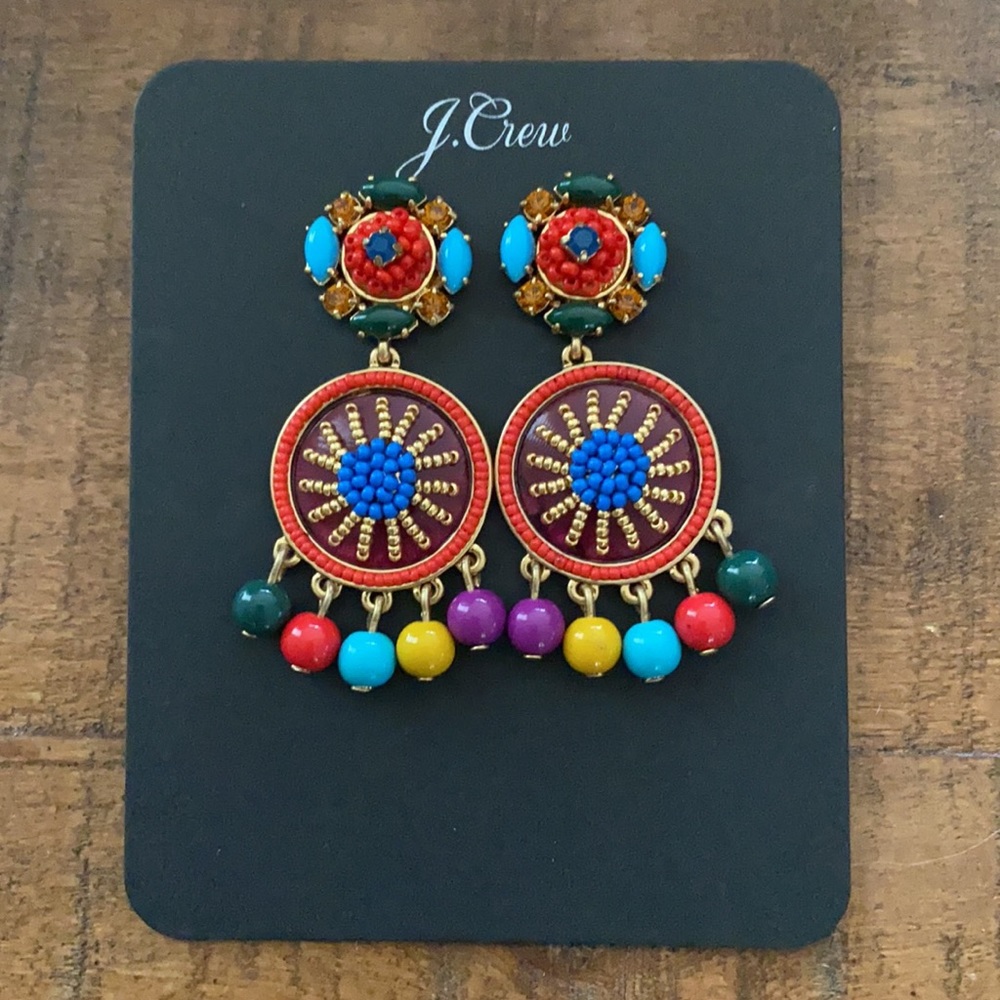 J. Crew Citron Beaded Drop Earrings - Picture 2 of 8